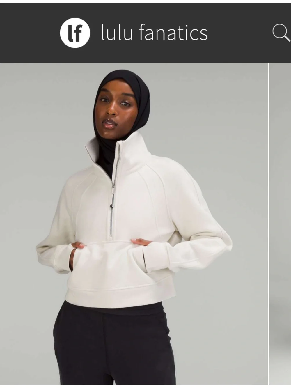 Lululemon Scuba Oversized Funnel Neck Half Zip XS/S Bone Cream 4 6 8 Fleece